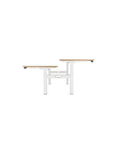 Mesa Rocada Doble Regulable En Altura Electricamente 160X163 Cm Regulable Color Blanco / Haya