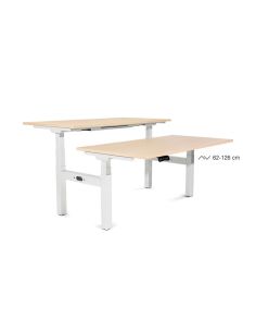 Mesa Rocada Doble Regulable En Altura Electricamente 180X163 Cm Regulable Color Blanco / Haya