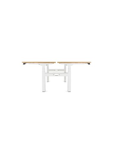 Mesa Rocada Doble Regulable En Altura Electricamente 180X163 Cm Regulable Color Blanco / Haya