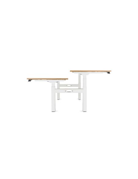 Mesa Rocada Doble Regulable En Altura Electricamente 180X163 Cm Regulable Color Blanco / Haya