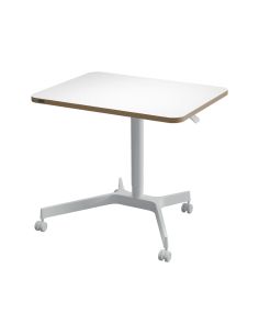Mesa Leitz Ergo Regulable En Altura Neumatica Tablero 80X60 Cm Con 4 Ruedas Color Blanco