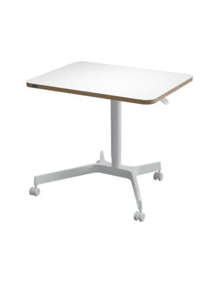 Mesa Leitz Ergo Regulable En Altura Neumatica Tablero 80X60 Cm Con 4 Ruedas Color Blanco
