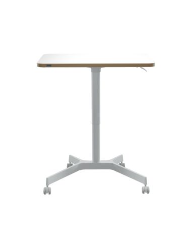 Mesa Leitz Ergo Regulable En Altura Neumatica Tablero 80X60 Cm Con 4 Ruedas Color Blanco