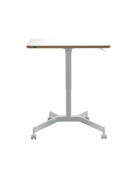 Mesa Leitz Ergo Regulable En Altura Neumatica Tablero 80X60 Cm Con 4 Ruedas Color Blanco