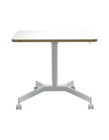 Mesa Leitz Ergo Regulable En Altura Neumatica Tablero 80X60 Cm Con 4 Ruedas Color Blanco