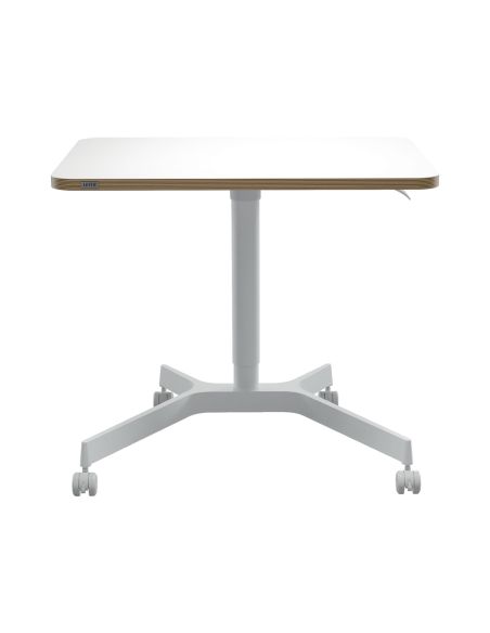 Mesa Leitz Ergo Regulable En Altura Neumatica Tablero 80X60 Cm Con 4 Ruedas Color Blanco