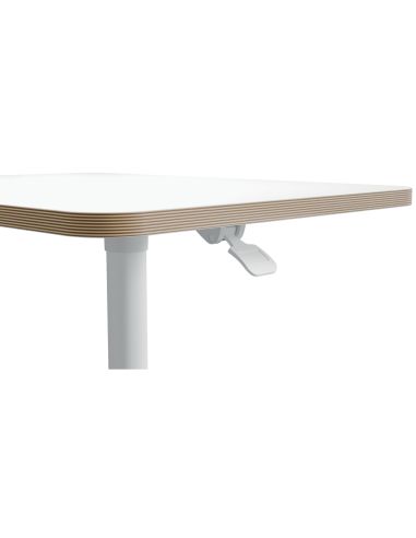 Mesa Leitz Ergo Regulable En Altura Neumatica Tablero 80X60 Cm Con 4 Ruedas Color Blanco