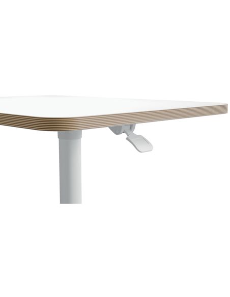 Mesa Leitz Ergo Regulable En Altura Neumatica Tablero 80X60 Cm Con 4 Ruedas Color Blanco