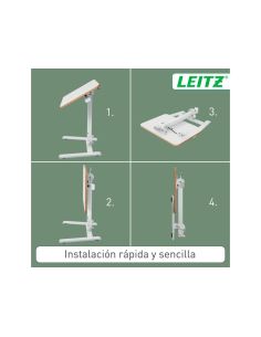 Mesa Leitz Ergo Pequeña Plegable Regulable En Altura Hasta 109 Cm Color Blanco 460X740X650 Mm 2