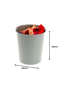 Papelera Plastico Archivo 2000 Reciclable 100% 18 Litros Color Gris 290X310 Mm