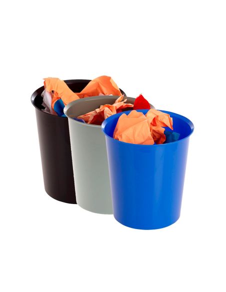 Papelera Plastico Archivo 2000 Reciclable 100% 18 Litros Color Gris 290X310 Mm