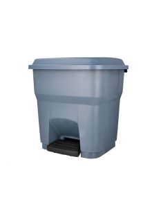 Papelera Contenedor Q-Connect Plastico Con Tapa Y Pedal 30 Litros Gris 395X395X420 Mm 2