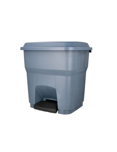 Papelera Contenedor Q-Connect Plastico Con Tapa Y Pedal 30 Litros Gris 395X395X420 Mm
