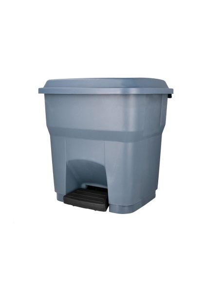 Papelera Contenedor Q-Connect Plastico Con Tapa Y Pedal 30 Litros Gris 395X395X420 Mm