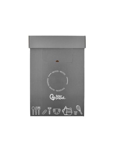 Contenedor Papelera Reciclaje Liderpapel Carton Reciclado Para Restos No Reciclables 70 Litros 450X350X650 Mm Gris
