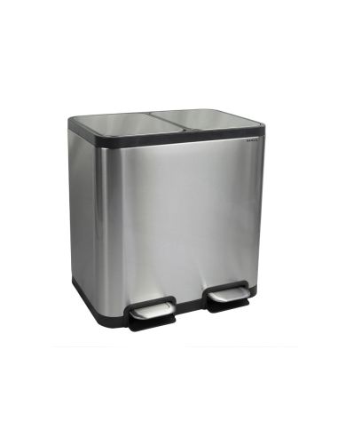 Papelera Metalica Maul Cycle Acero Inoxidable Con Pedal 20+20 Litros