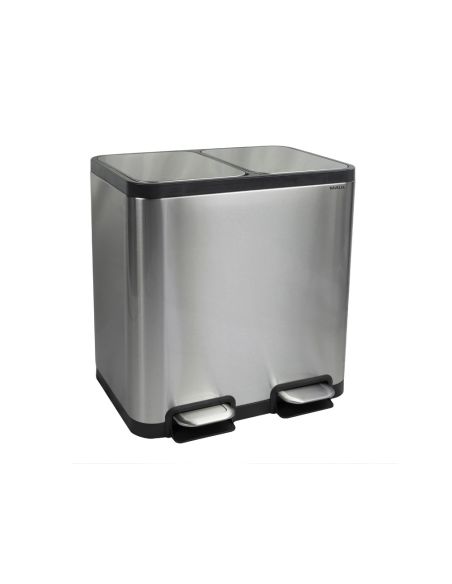 Papelera Metalica Maul Cycle Acero Inoxidable Con Pedal 20+20 Litros