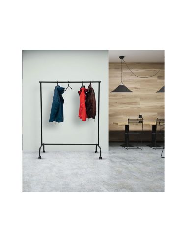Perchero Maullimbo Caballete Extensible Con Ruedas Color Negro 1270X505X1570 Mm