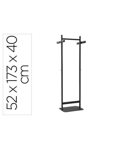 Perchero Metalico Maul Salsa 8 Colgadores Color Negro 520X1730X400 Mm