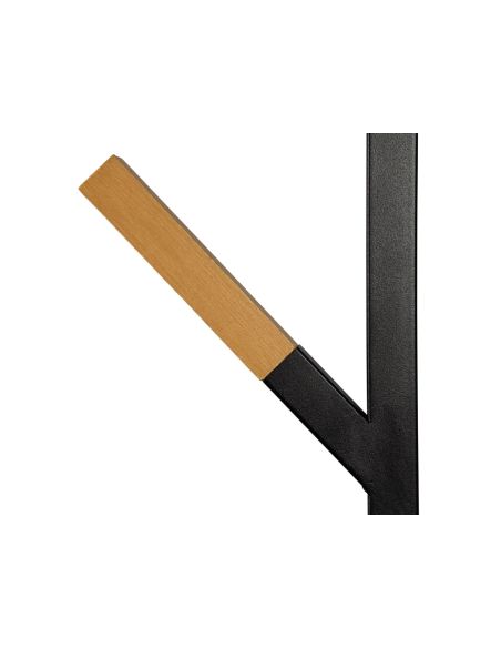 Perchero Metalico Maul Rima Pie 6 Colgadores De Madera Color Negro 1840X480X230 Mm