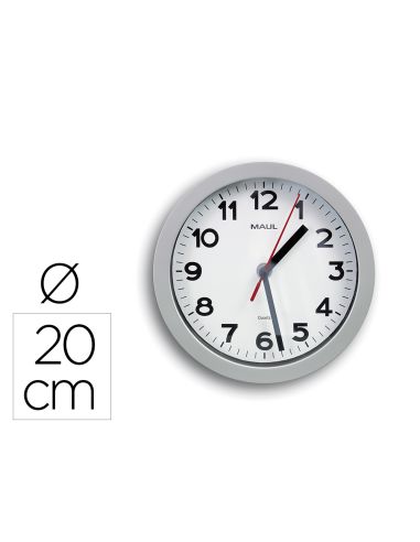 Reloj Maul Step De Pared Redondo 20 Cm Diametro Electrico Color Plata