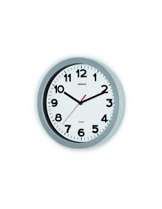 Reloj Maul Step De Pared Redondo 30 Cm Diametro Electrico Color Plata 2