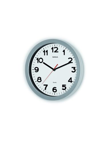 Reloj Maul Step De Pared Redondo 30 Cm Diametro Electrico Color Plata