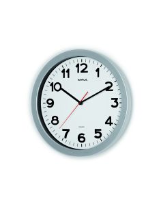 Reloj Maul Step De Pared Redondo 35 Cm Diametro Electrico Color Plata 2