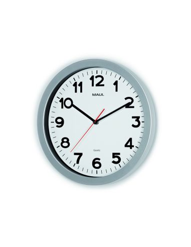Reloj Maul Step De Pared Redondo 35 Cm Diametro Electrico Color Plata