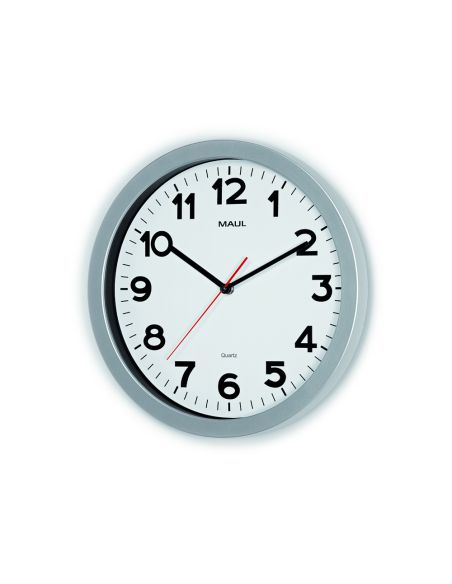 Reloj Maul Step De Pared Redondo 35 Cm Diametro Electrico Color Plata