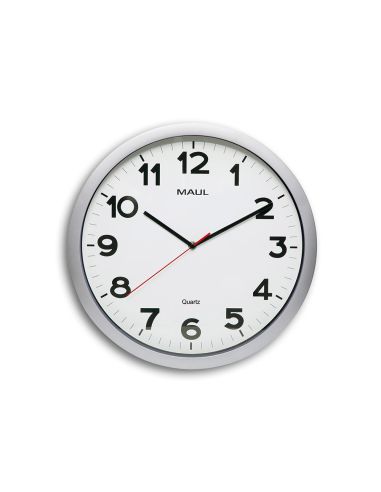 Reloj Maul Step De Pared Redondo 40 Cm Diametro Electrico Color Plata