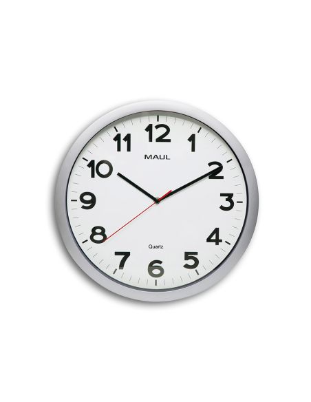 Reloj Maul Step De Pared Redondo 40 Cm Diametro Electrico Color Plata