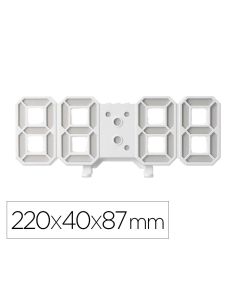 Reloj Q-Connect De Pared Digital Con Temperatura 3 Alarmas Control De Sonido 220X40X87 Mm