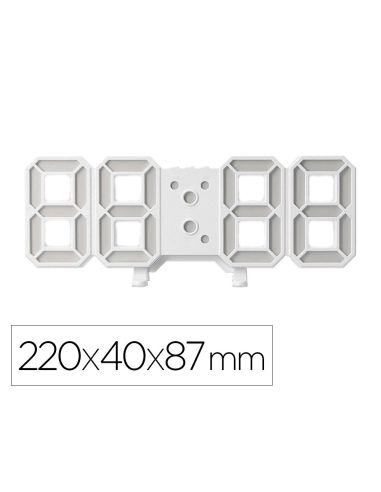 Reloj Q-Connect De Pared Digital Con Temperatura 3 Alarmas Control De Sonido 220X40X87 Mm
