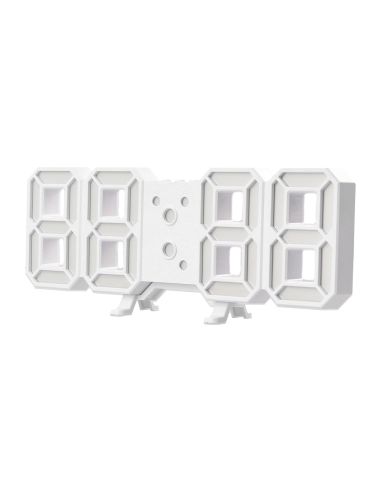 Reloj Q-Connect De Pared Digital Con Temperatura 3 Alarmas Control De Sonido 220X40X87 Mm