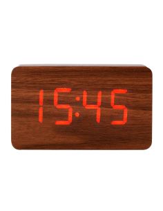 Reloj Q-Connect Sobremesa Digital Acabado Madera Luz Roja 100X40X60Mm 2