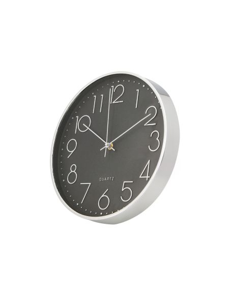 Reloj Q-Connect De Pared Analogico Plateado Silencioso 305X305X40Mm