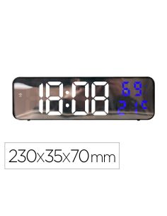 Reloj Q-Connect De Pared Y Sobremesa Digital Con Temperatura 230X35X70 Mm