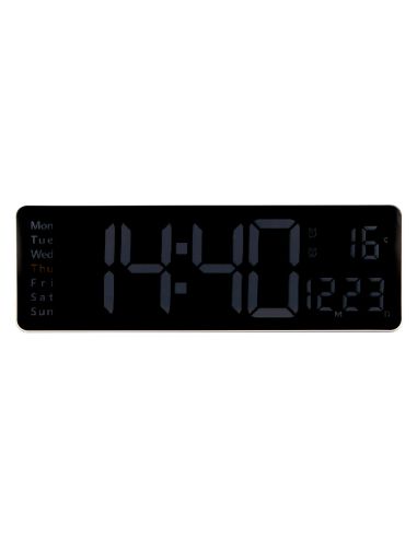 Reloj Q-Connect De Pared Y Sobremesa Digital Con Temperatura Y Mando A Distancia 387X32X130 Mm