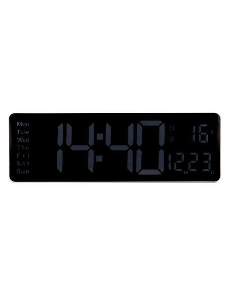 Reloj Q-Connect De Pared Y Sobremesa Digital Con Temperatura Y Mando A Distancia 387X32X130 Mm