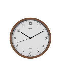 Reloj Maul Grain De Pared Redondo 30 Cm Diametro Cuarzo Marco Madera Oscura