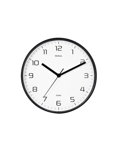 Reloj Maul Drip De Pared Redondo 25 Cm Diametro Cuarzo Marco Negro