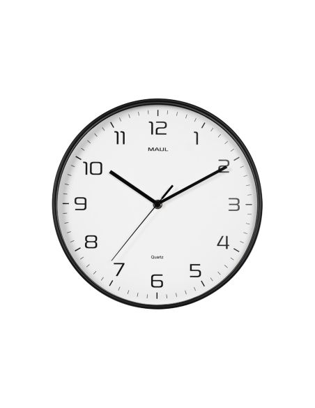 Reloj Maul Drip De Pared Redondo 30 Cm Diametro Cuarzo Marco Negro