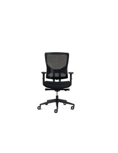 Silla De Oficina Rocada Brazos Regulables Asiento Tela Ignifuga Y Respaldo Malla Color Negro 2