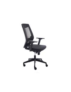 Silla Rocada De Oficina Con Brazos Regulables Respaldo En Malla Y Asiento En Tela Ignifuga Con Apoyo Lumbar