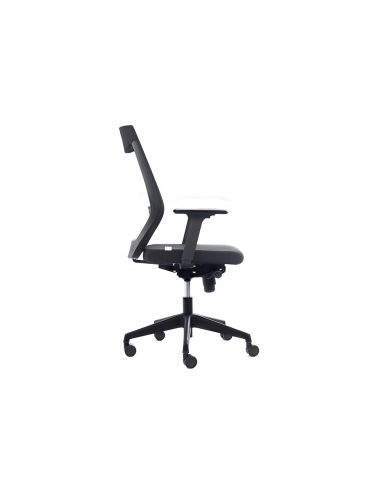 Silla Rocada De Oficina Con Brazos Regulables Respaldo En Malla Y Asiento En Tela Ignifuga Con Apoyo Lumbar