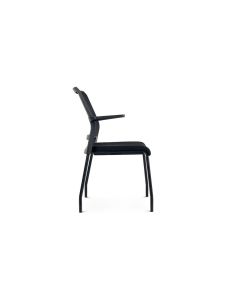 Silla Rocada Confidente Brazos Fijos Estructura Metalica Asiento Tela Ignifuga Negro Respaldo Malla 2