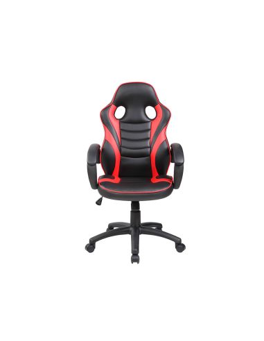 Silla Rocada Gaming Con Brazos Fijos Base Nylon Con Ruedas Basculante Similpiel Negro/Rojo 480X490X1060-1160