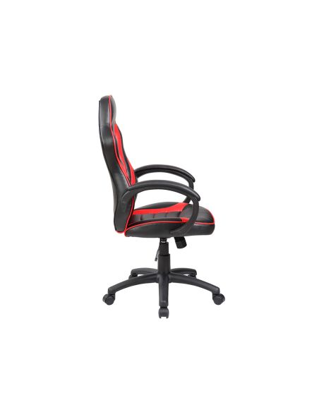 Silla Rocada Gaming Con Brazos Fijos Base Nylon Con Ruedas Basculante Similpiel Negro/Rojo 480X490X1060-1160