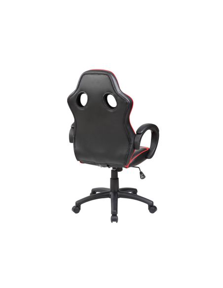 Silla Rocada Gaming Con Brazos Fijos Base Nylon Con Ruedas Basculante Similpiel Negro/Rojo 480X490X1060-1160